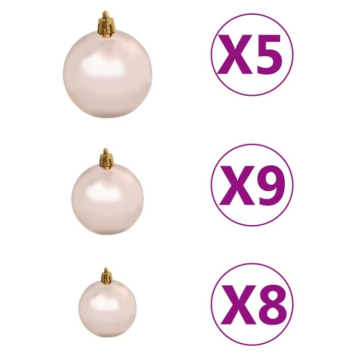 TrendyXL Kunstkerstboom met verlichting en kerstballen 150 cm PET goud