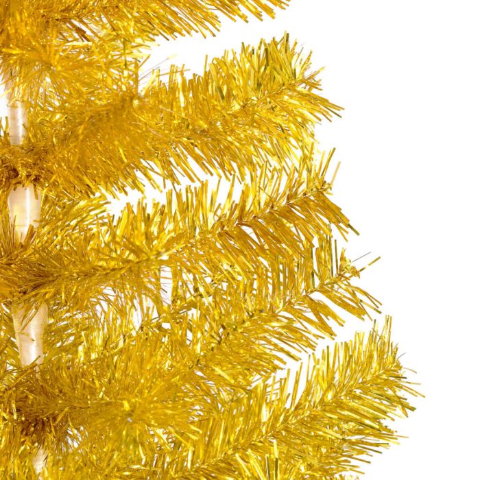 TrendyXL Kunstkerstboom met verlichting en kerstballen 210 cm PET goud