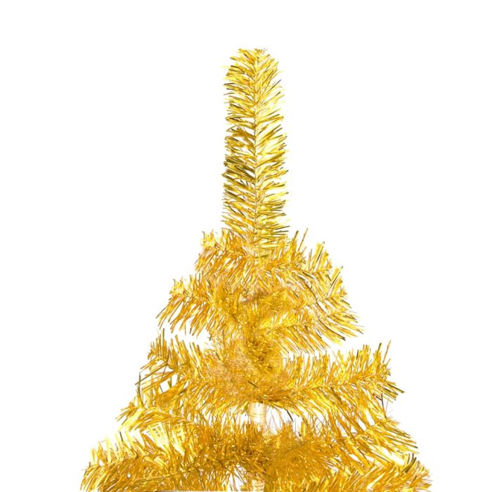 TrendyXL Kunstkerstboom met verlichting en kerstballen 210 cm PET goud