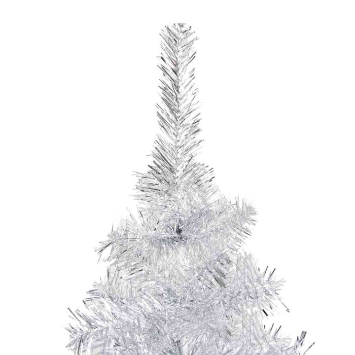 TrendyXL Kunstkerstboom met verlichting en kerstballen 180 cm PET zilver