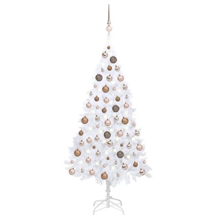 TrendyXL Kunstkerstboom met verlichting en kerstballen 120 cm PVC wit