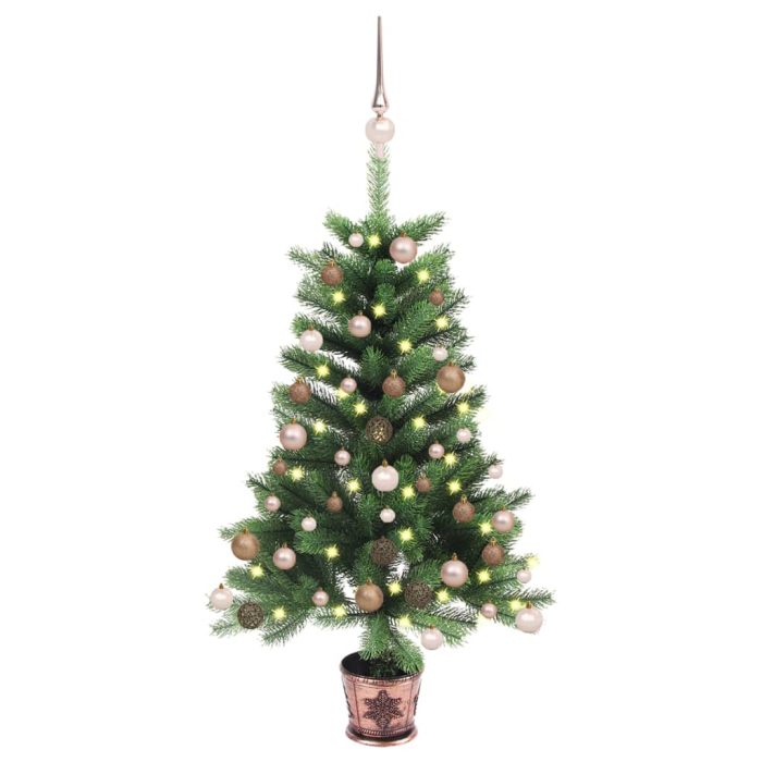 TrendyXL Kunstkerstboom met verlichting en kerstballen 90 cm groen