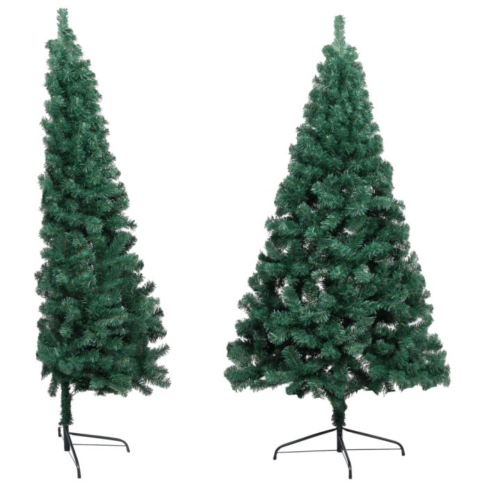 TrendyXL Kunstkerstboom met verlichting en kerstballen half 150 cm groen