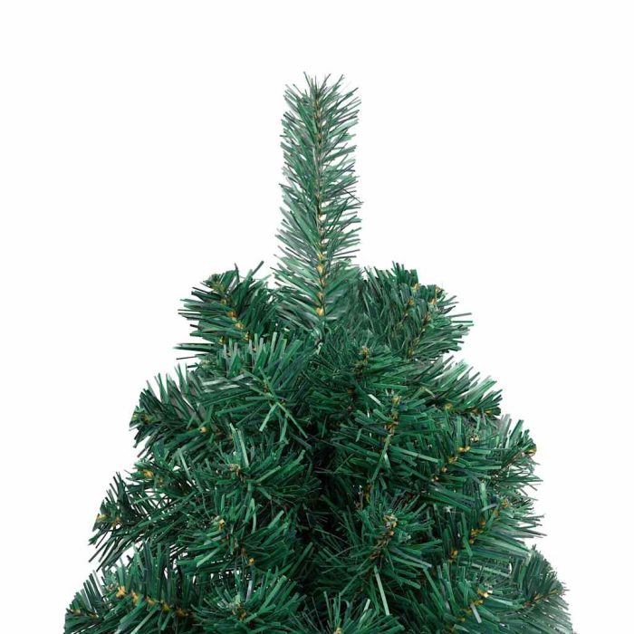 TrendyXL Kunstkerstboom met verlichting en kerstballen half 150 cm groen