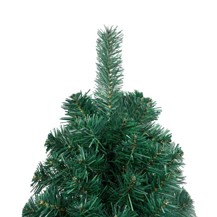 TrendyXL Kunstkerstboom met verlichting en kerstballen half 210 cm groen