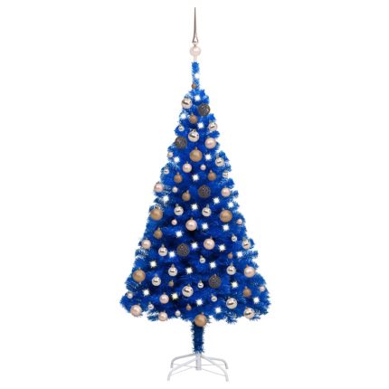 TrendyXL Kunstkerstboom met verlichting en kerstballen 150 cm PVC blauw