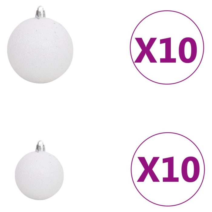 TrendyXL Kunstkerstboom met verlichting en kerstballen 240 cm PVC zwart