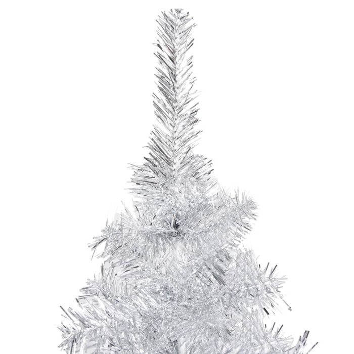 TrendyXL Kunstkerstboom met verlichting en kerstballen 240 cm PET zilver