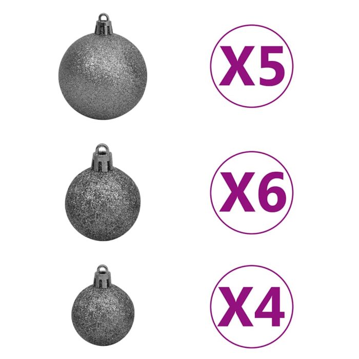 TrendyXL Kunstkerstboom met verlichting en kerstballen 180 cm wit