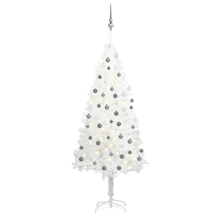 TrendyXL Kunstkerstboom met verlichting en kerstballen 180 cm wit