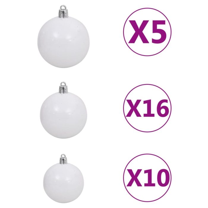 TrendyXL Kunstkerstboom met verlichting en kerstballen 910 takken 210 cm