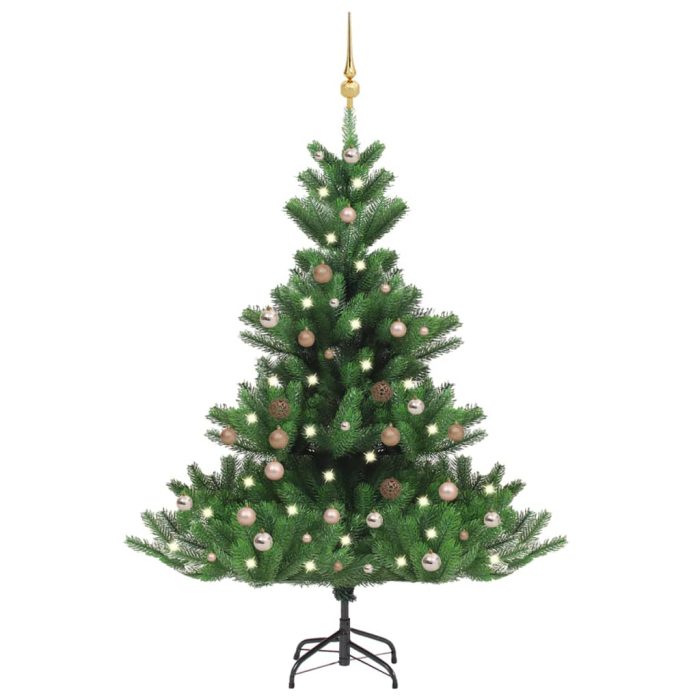 TrendyXL Kunstkerstboom Nordmann met LED's en kerstballen 180 cm groen