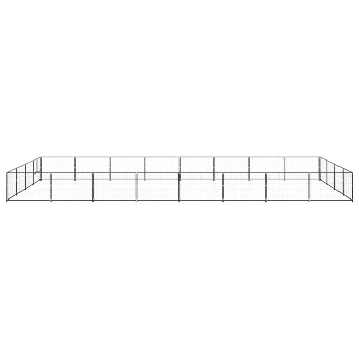 TrendyXL Hondenkennel 32 m² staal zwart