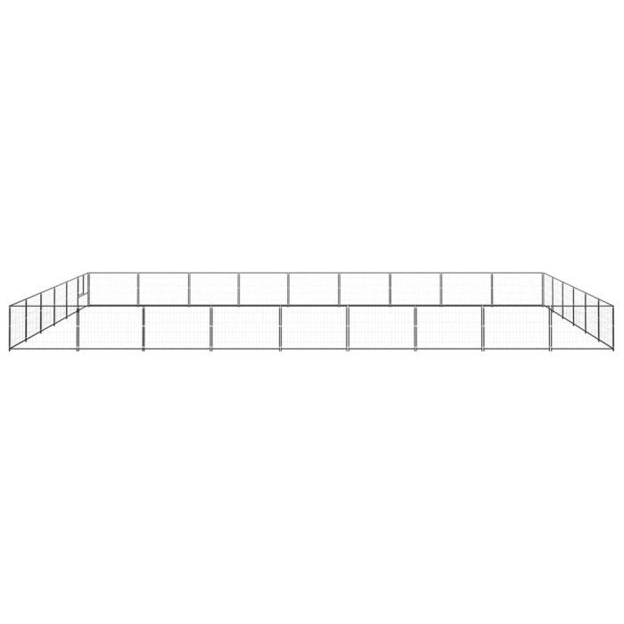 TrendyXL Hondenkennel 54 m² staal zwart