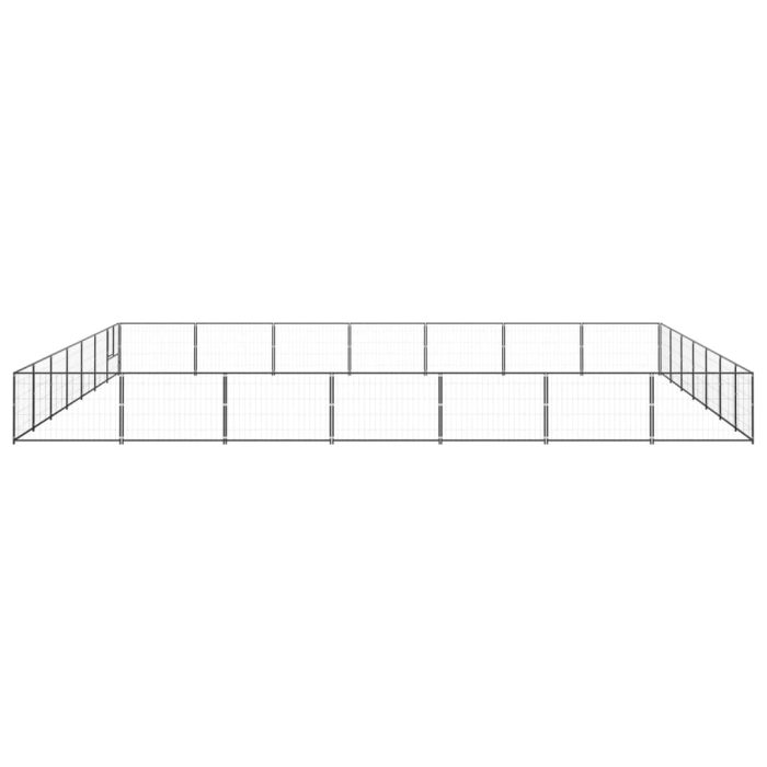 TrendyXL Hondenkennel 49 m² staal zwart