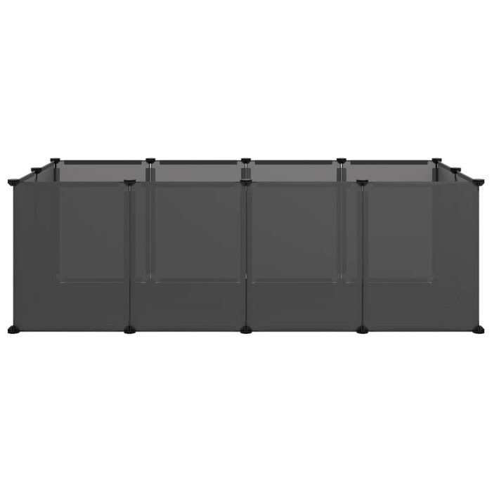 TrendyXL Dierenhok klein 144x74x46,5 cm polypropeen en staal zwart