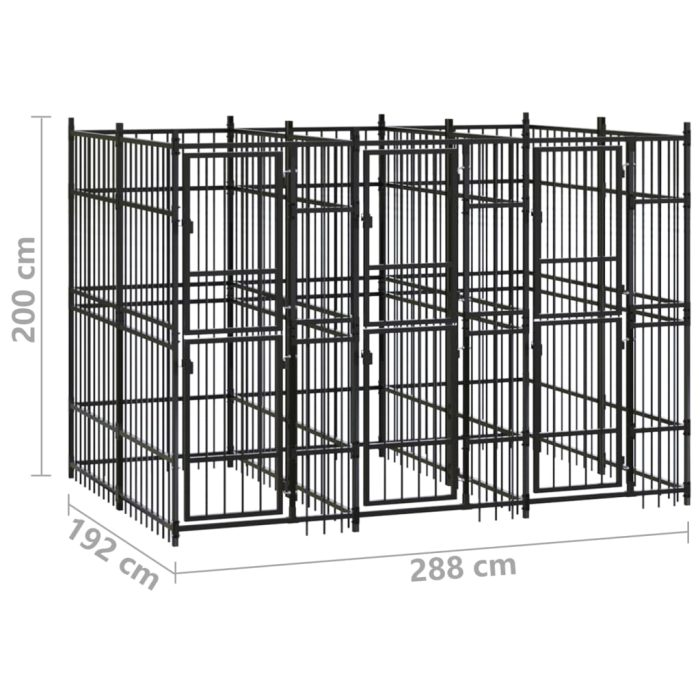 TrendyXL Hondenkennel 5,53 m² staal