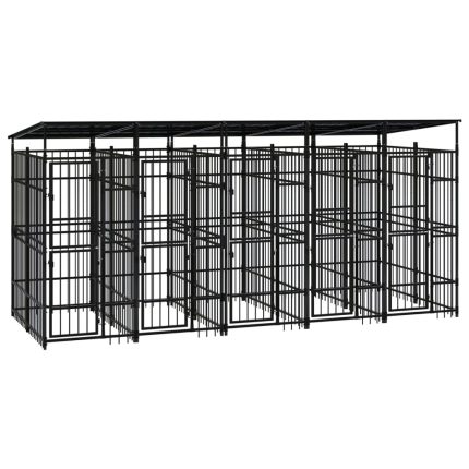 TrendyXL Hondenkennel met dak 9,22 m² staal