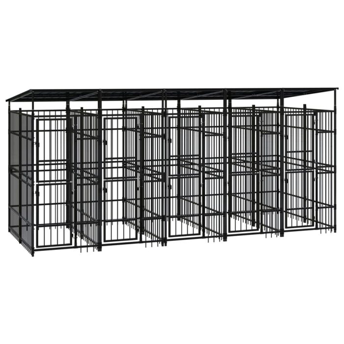 TrendyXL Hondenkennel met dak 9,22 m² staal