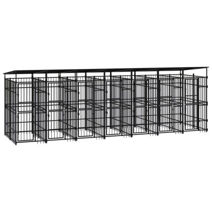 TrendyXL Hondenkennel met dak 12,9 m² staal