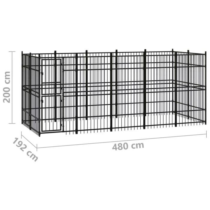 TrendyXL Hondenkennel 9,22 m² staal