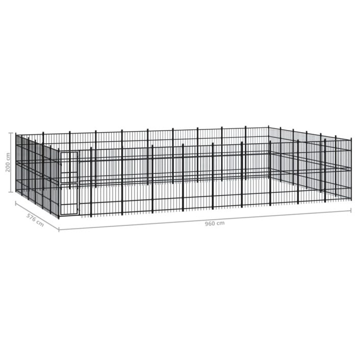 TrendyXL Hondenkennel 55,3 m² staal