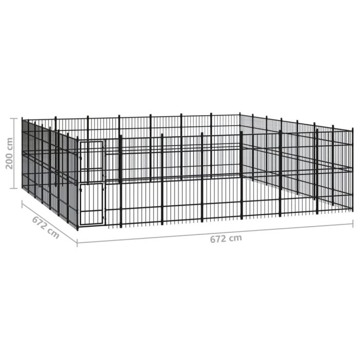 TrendyXL Hondenkennel 45,16 m² staal