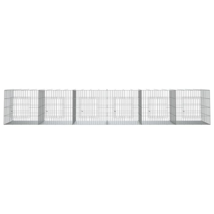 TrendyXL Konijnenkooi met 6 panelen 327x79x54 cm gegalvaniseerd ijzer