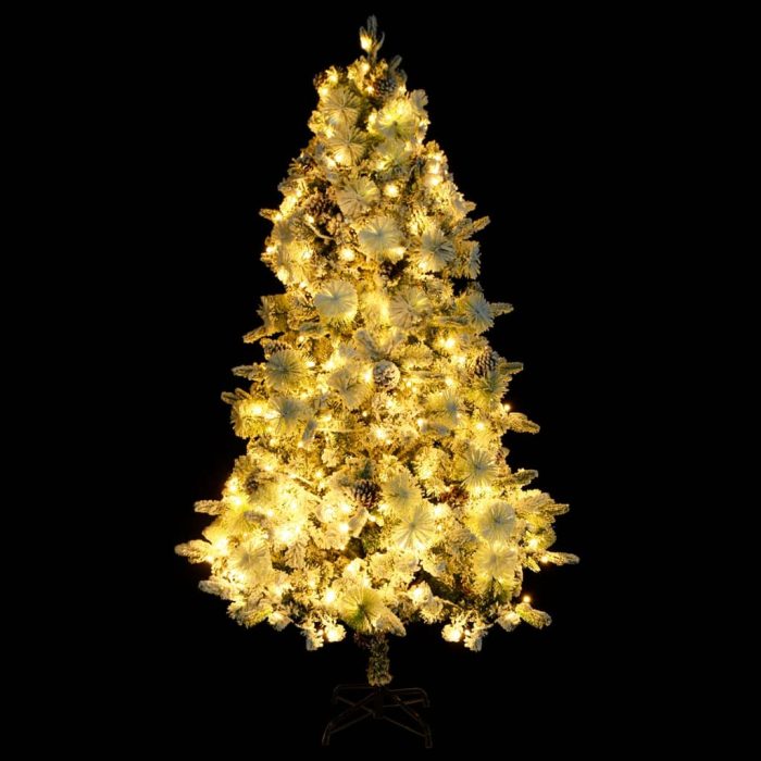 TrendyXL Kerstboom met LED en dennenappels en sneeuw 195 cm PVC en PE