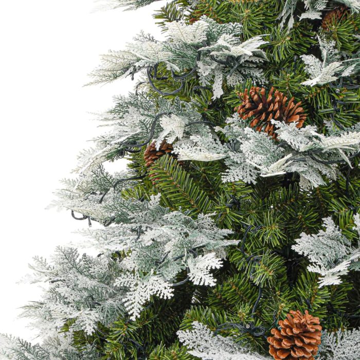 TrendyXL Kerstboom met LED en dennenappels 225 cm PVC en PE groen