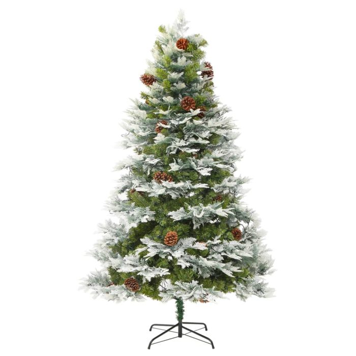 TrendyXL Kerstboom met LED en dennenappels 225 cm PVC en PE groen