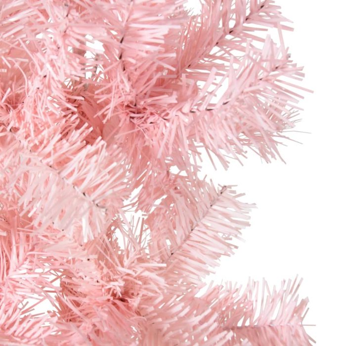 TrendyXL Kunstkerstboom half met standaard smal 120 cm roze