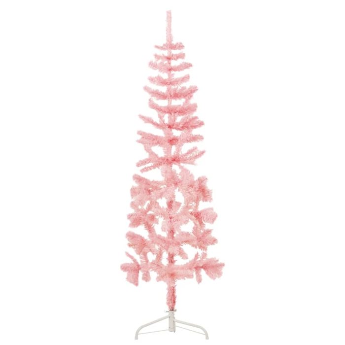 TrendyXL Kunstkerstboom half met standaard smal 120 cm roze