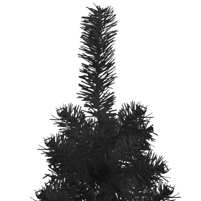 TrendyXL Kunstkerstboom half met standaard smal 120 cm zwart