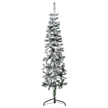 TrendyXL Kunstkerstboom half met sneeuw smal 150 cm