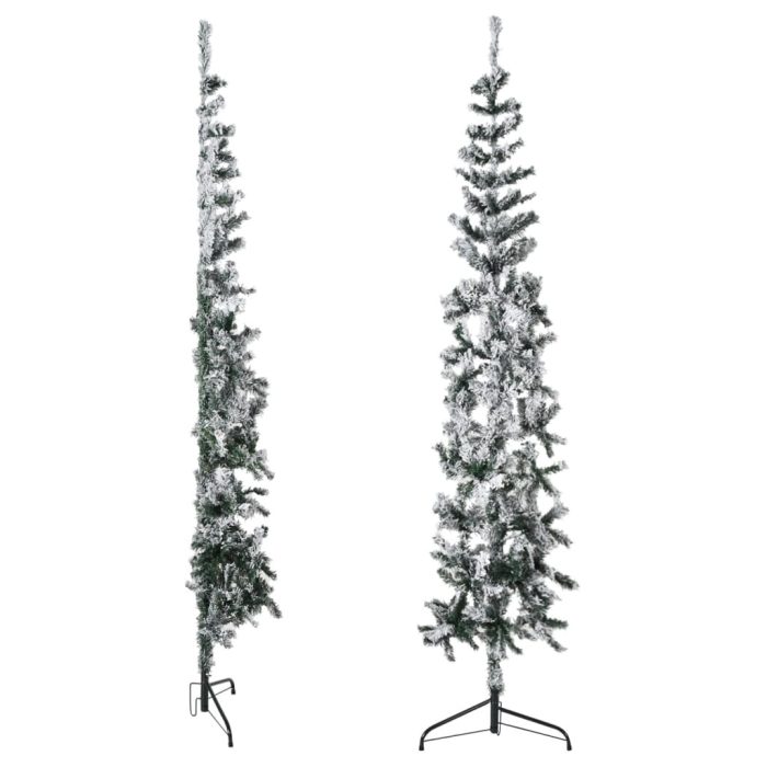 TrendyXL Kunstkerstboom half met sneeuw smal 210 cm