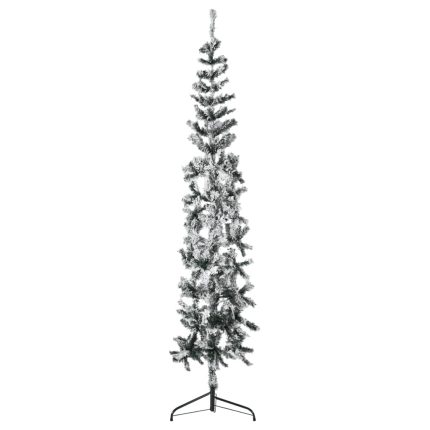 TrendyXL Kunstkerstboom half met sneeuw smal 210 cm