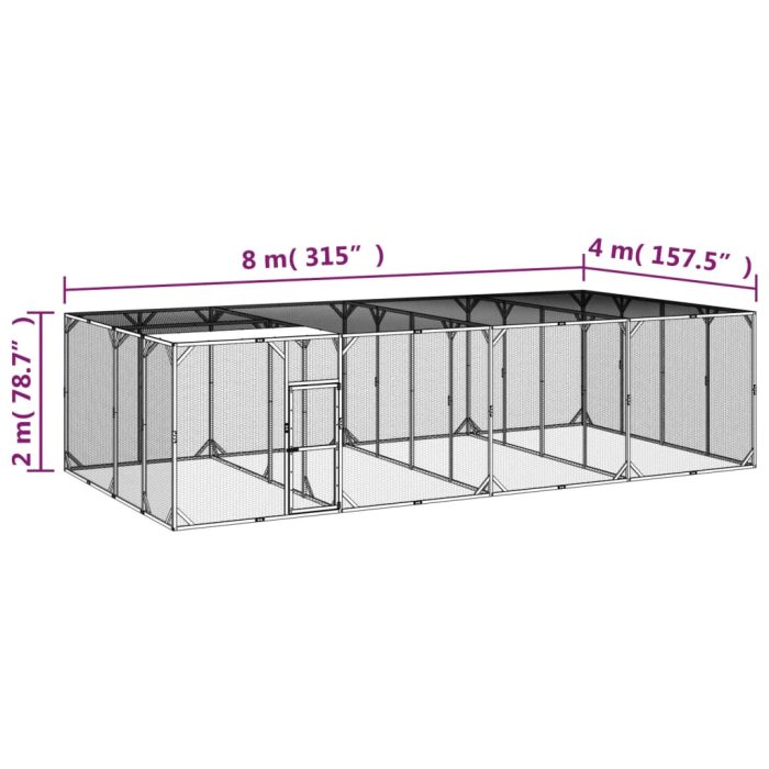 TrendyXL Kippenhok 800x400x200 cm geïmpregneerd massief grenenhout