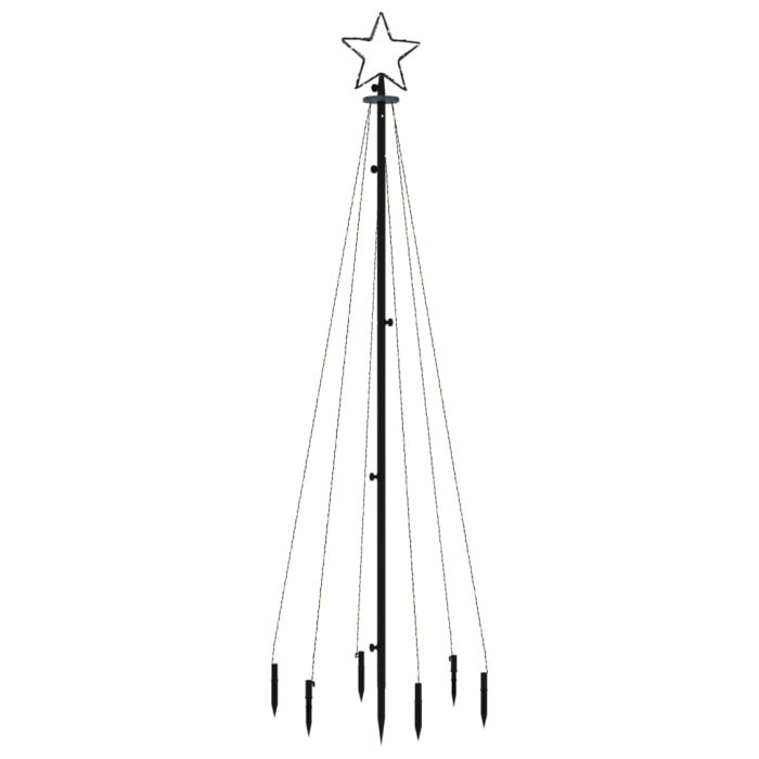 TrendyXL Kerstboom met grondpin 108 LED's koudwit 180 cm