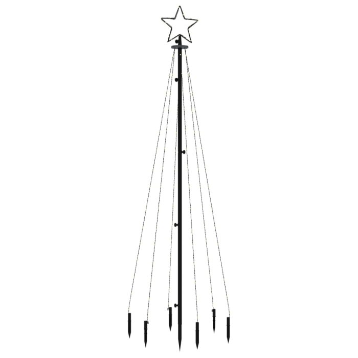 TrendyXL Kerstboom met grondpin 108 LED's blauw 180 cm