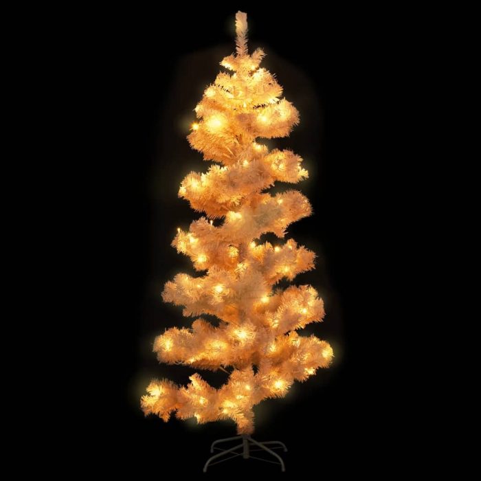 TrendyXL Kunstkerstboom met verlichting en standaard 150 cm PVC wit