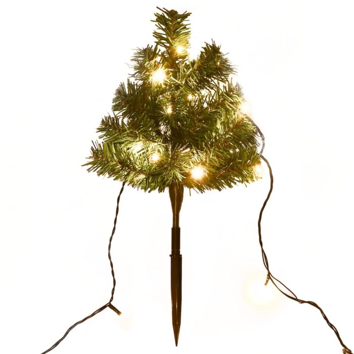 TrendyXL Tuinpadkerstbomen 6 st met warmwitte LED's 45 cm PVC