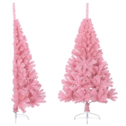 TrendyXL Kunstkerstboom met standaard half 120 cm PVC roze