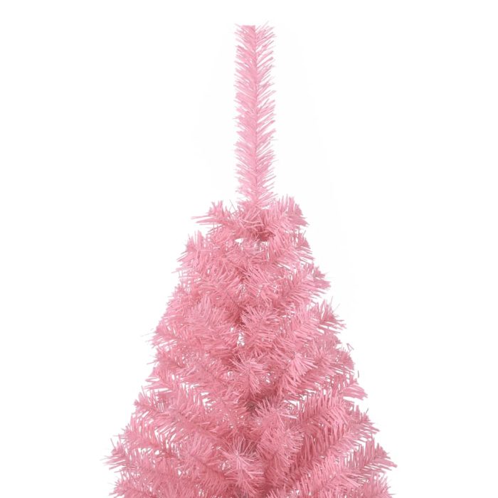 TrendyXL Kunstkerstboom met standaard half 120 cm PVC roze