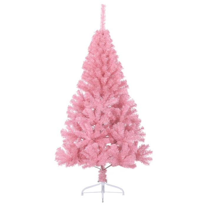 TrendyXL Kunstkerstboom met standaard half 120 cm PVC roze