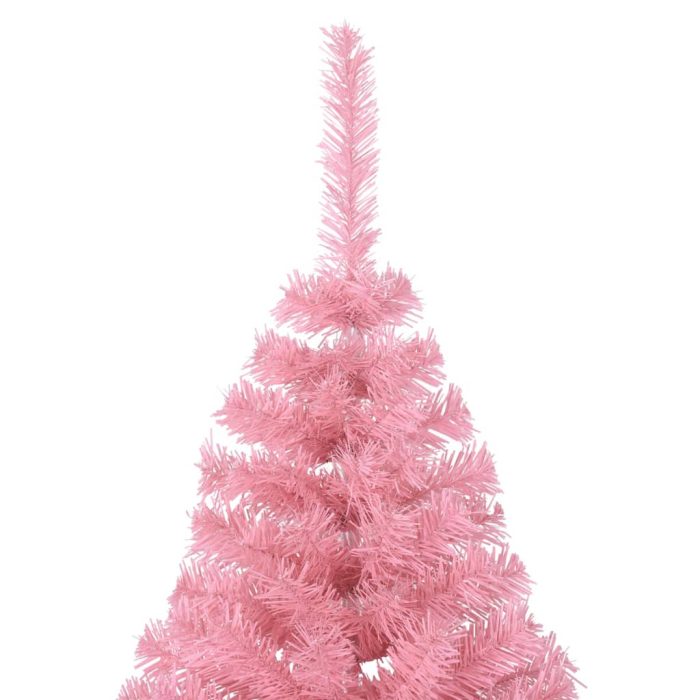 TrendyXL Kunstkerstboom met standaard half 180 cm PVC roze