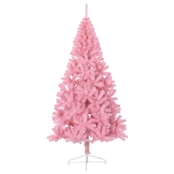 TrendyXL Kunstkerstboom met standaard half 180 cm PVC roze