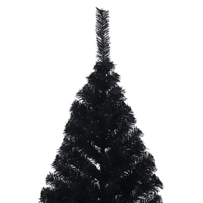 TrendyXL Kunstkerstboom met standaard half 240 cm PVC zwart