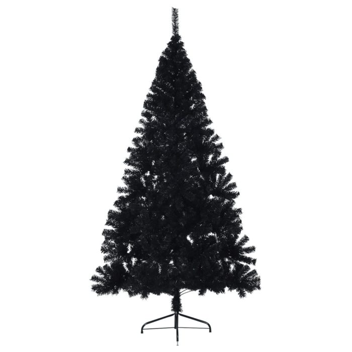 TrendyXL Kunstkerstboom met standaard half 240 cm PVC zwart