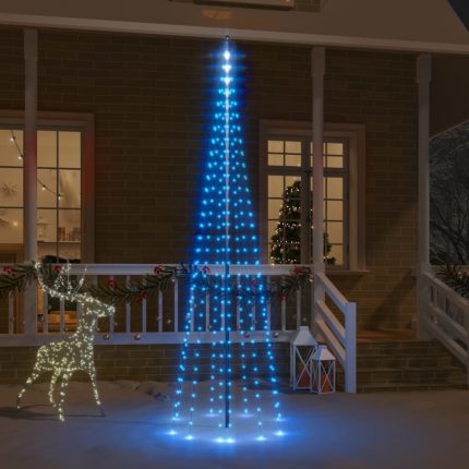 TrendyXL Vlaggenmast kerstboom 310 LED's blauw 300 cm